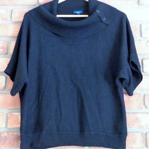 Reitmans Black Cowl Neck Short Sleeve Sweater